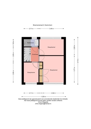 Floorplan - Bloemersstraat 6, 7009 CR Doetinchem